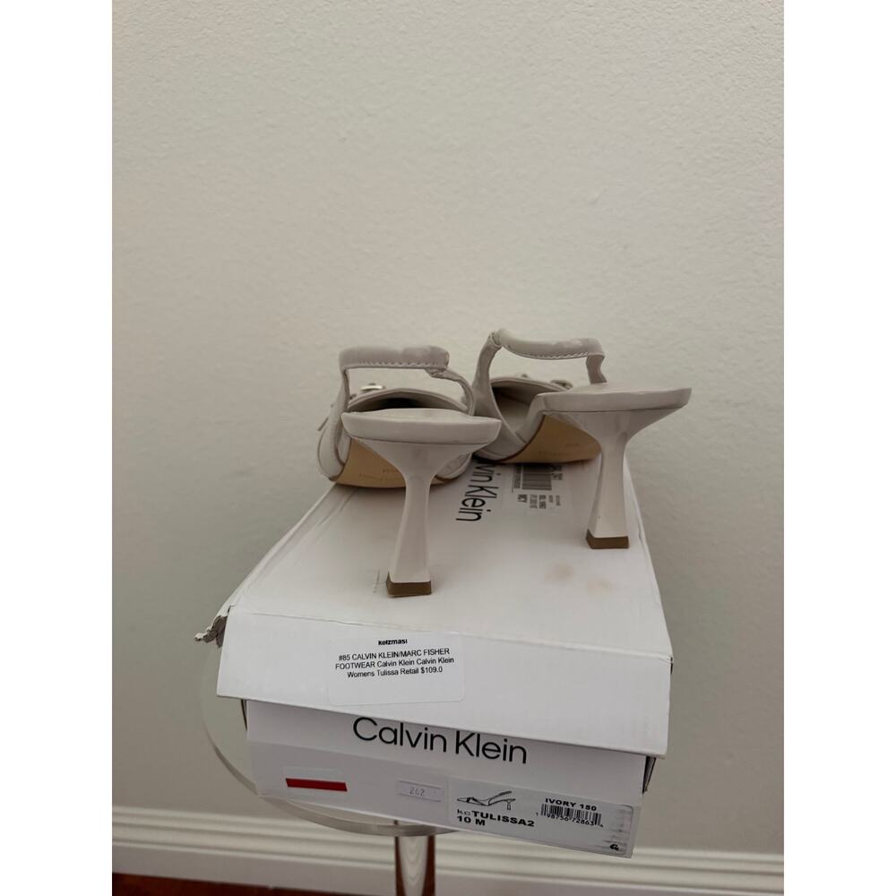 Calvin Klein Tulissa 2 ivory sling back heels sz 10 - Picture 4 of 7